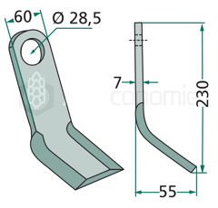 Couteau Y pour broyeur CABE 185 adaptable 
