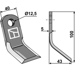 Couteau Y pour broyeur PALLADINO 560114 adaptable - BlackSteel©