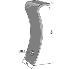 Versoir gauche pour cultivateur VÄDERSTAD 461309 adaptable