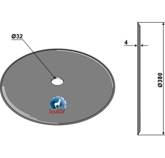 Säscheibe glatt Ø380x4 mm  Nachbau  