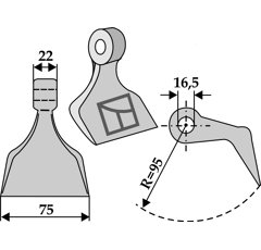 Marteau pour broyeur HMF FREI 31255 adaptable 