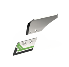 Ensemble soc de rasette Gauche avec plaquettes carbure et rechargement + versoir de rasette Gauche avec plaquettes carbure GRÉGOIRE BESSON 19114 adaptable