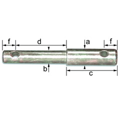 Axe d'attelage double à souder Ø 12 x 85 mm