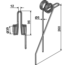Hackstriegelzinken Ø5mm - 2500600065 | Schmotzer - Nachbau