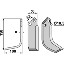 Fräsmesser Links 190 x 50 Nibbi Bruno NIB10L Nachbau