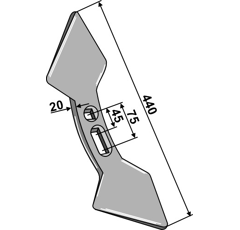 Soc double cœur 450 mm pour cultivateur adaptable