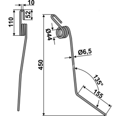 Striegelzinken Ø6,5mm - 6611.47.00 | Rabe - Nachbau