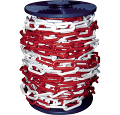 Bobine de chaîne signalisation plastique rouge/blanc 25 m