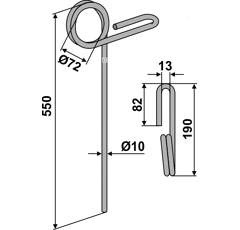 Griffe Ø10mm pour semoir KONGSKILDE 71209026505 adaptable - Blacksteel©