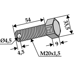 Schraube M20x1,5 für Mulcher GILBERS Nachbau  