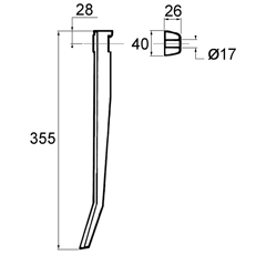 Rütteleggenzinken 40 x 360 RH83A KUHN - Nachbau