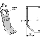 Fléau 143 mm pour broyeur BOMFORD 7190315 adaptable