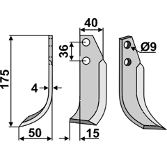 Fräsmesser Links 175 x 40 Tielbürger Nachbau