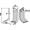 Fräsmesser Links 190 x 80 Meitano Nachbau