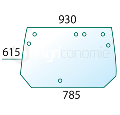 Vitre arrière pour machine agricole FENDT 222812050010 adaptable