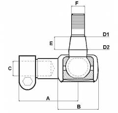 Rotule de direction pour tracteur JOHN DEERE AL39020 adaptable