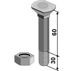 Boulon M12 x 1,75 - 90 mm adaptable