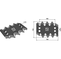 Couteau pour mélangeuse FARESIN 30845.9950 adaptable - Blacksteel©