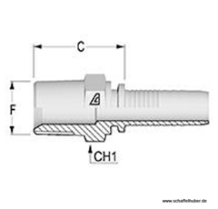 Pressnippel 1/4"-11 Interlock1 DN32IL114NPTFAG Alfagomma