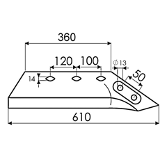 Wechselspitzenschar R für Pflug VOGEL&NOOT U1300 P9003403 Nachbau