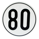 Panneau limitation de vitesse 80 km/h feuille autocollante adaptable