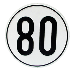 Panneau limitation de vitesse 80 km/h feuille autocollante adaptable