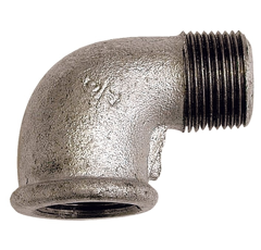 Racor acodado galvanizado 90° M/H 20 bares