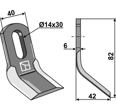 Couteau Y pour broyeur FERRI 0901160 adaptable - Blacksteel©