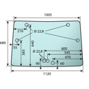 Parebrise ouvrant bombé-teinté pour machine agricole DEUTZ - HÜRLIMANN 001503540 - 00150354010 adaptable