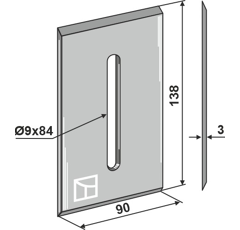 Rascador 138 x 90 mm para rodillos packer LELY 0115 adaptable - BlackSteel©