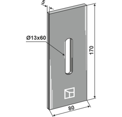 Racloir métallique 170 x 80 mm pour rouleau packer RABE adaptable