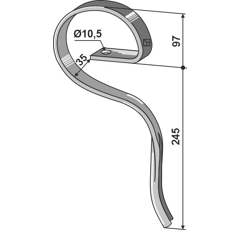 Dent gare avant pour cultivateur RAU 0007748 adaptable - Blacksteel©