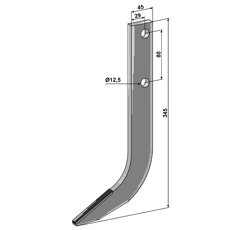 Fräshaken für Reihenfräse, Extreme aufgepanzert GRU04 Grimme, Gruse Nachbau