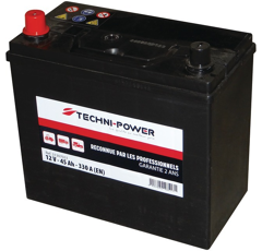Batterie tracteur 12v 45Ah 330A + à gauche | TECHNI-POWER