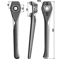 Dent droite pour herse rotative LELY 1.1699.0125.0 adaptable - Blacksteel©