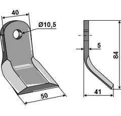 Y-Messer für Mulcher IRUS 010165200161 Nachbau  