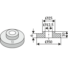 Entretoise 10x12,5 pour broyeur adaptable - Blacksteel©