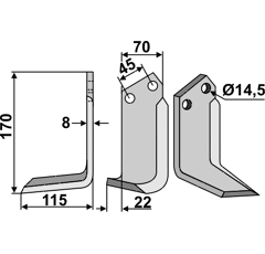 Fräsmesser - links MAL13L Maletti by Muzzi