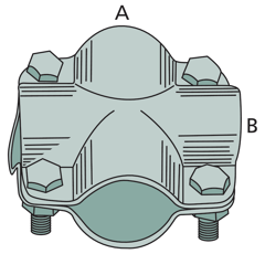 Attache en croix 34 x 34 mm