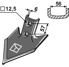 Soc triangulaire 150 x 6 mm pour cultivateur JOHN DEERE adaptable - Blacksteel©
