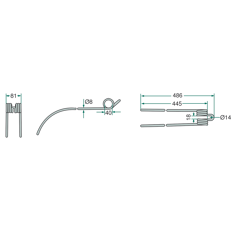 Dent pour andaineur DEUTZ-FAHR 06580259 adaptable