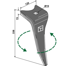 Kreiseleggenzinken120x15-330  LI für AMAZONE 6575300 Nachbau