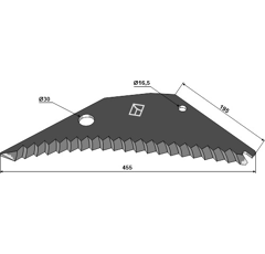 Couteau d'ensilage pour mélangeuse PÖTTINGER 434.019 adaptable - Blacksteel©