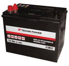 Traktor-Batterie 12V 80Ah langsames Entladen mit Doppelanschluss + links | TECHNI-POWER