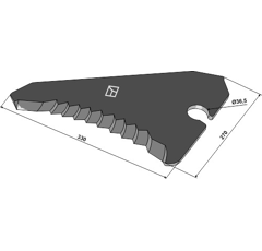Couteau pour KRONE 332960.1|332960.0 adaptable- BlackSteel©