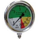 Manomètre Ø 100 mm - 0 - 25 bars - 1/4" Laiton Nickelé
