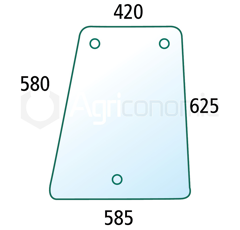 Vitre latérale D pour machine agricole DAVID BROWN K303704 adaptable