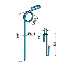 Peigne 505 mm pour semoir KOCKERLING 501130 adaptable - Blacksteel©