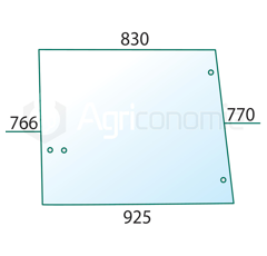 Vitre latérale pour machine agricole JOHN DEERE L57977 adaptable