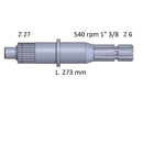 Arbre de prise de force 275 mm pour machine agricole JOHN DEERE L34242 adaptable